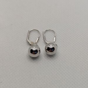 Silver Ball Drop Earrings
